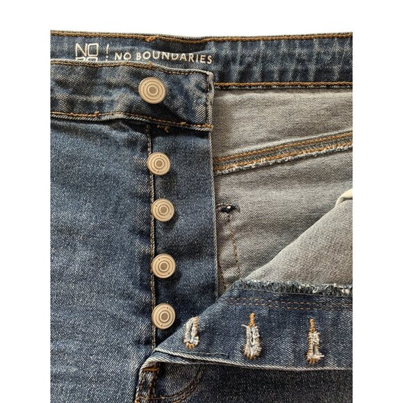 No Boundaries Womens Mid-Rise Distressed Denim Jeans Size 17 - Picture 4 of 11
